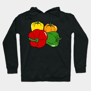 Red Green Orange and Yellow Bell Peppers Hoodie